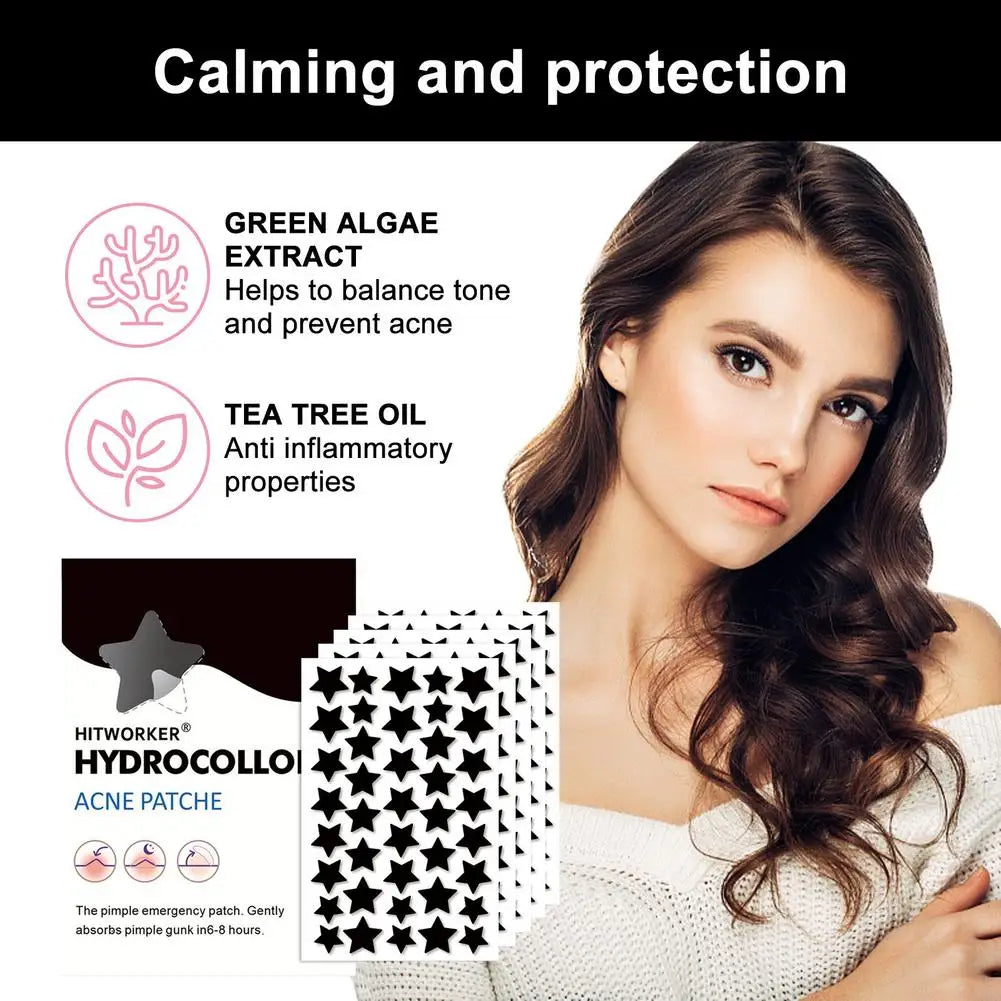 200/400 Counts Black Stars Shaped Hydrocolloid Acne Pimple Patches for Covering Zits Blemishes Spots, Pimple Popper Stickers Kit