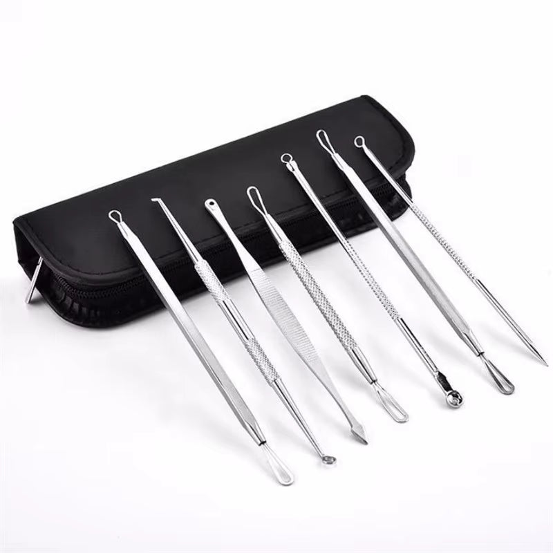 7Pcs Acne Blackhead Remover Needles to Remove Blackheads Black Spot Extractor Stainless Steel Pimple Removal Skin Care Tools
