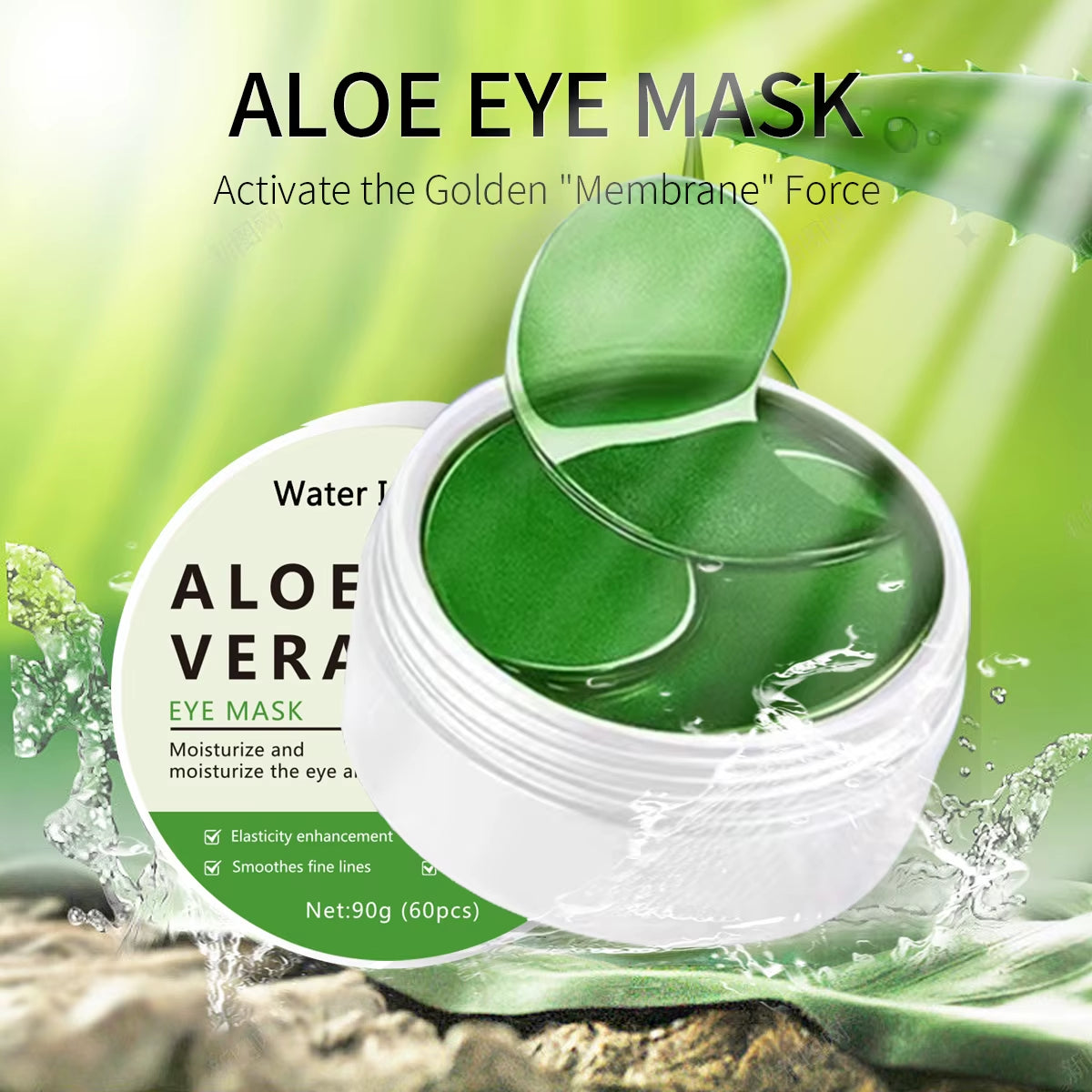 60Pcs Aloe Vera Collagen Eye Mask Anti-Dark Circles, Remove Eye Bags, Moisturizing and Firming Eye Patches, Eye Care Products