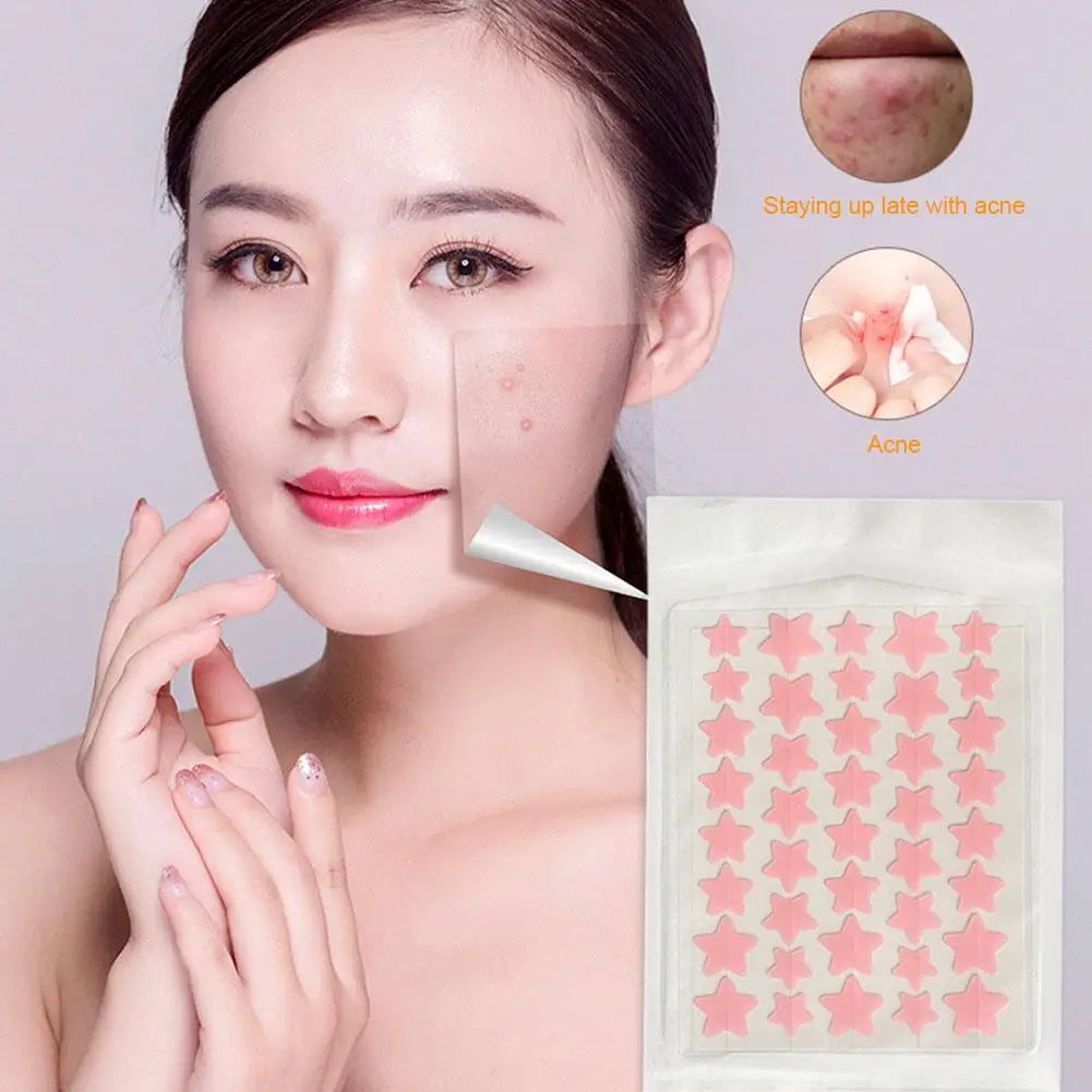 35/40Pcs Colorful Cute Star Heart Shaped Acne Treatment Sticker Invisible Acne Cover Pimple Patch Skin Care