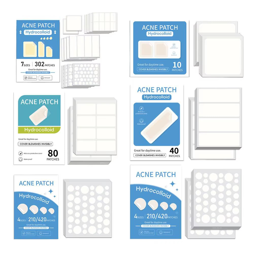 Mixed Sizes Hydrocolloid Pimple Patches Large Hydrocolloid Pimple Patches Invisible Acne Circle Stickers for Zits, Spots, Pimple