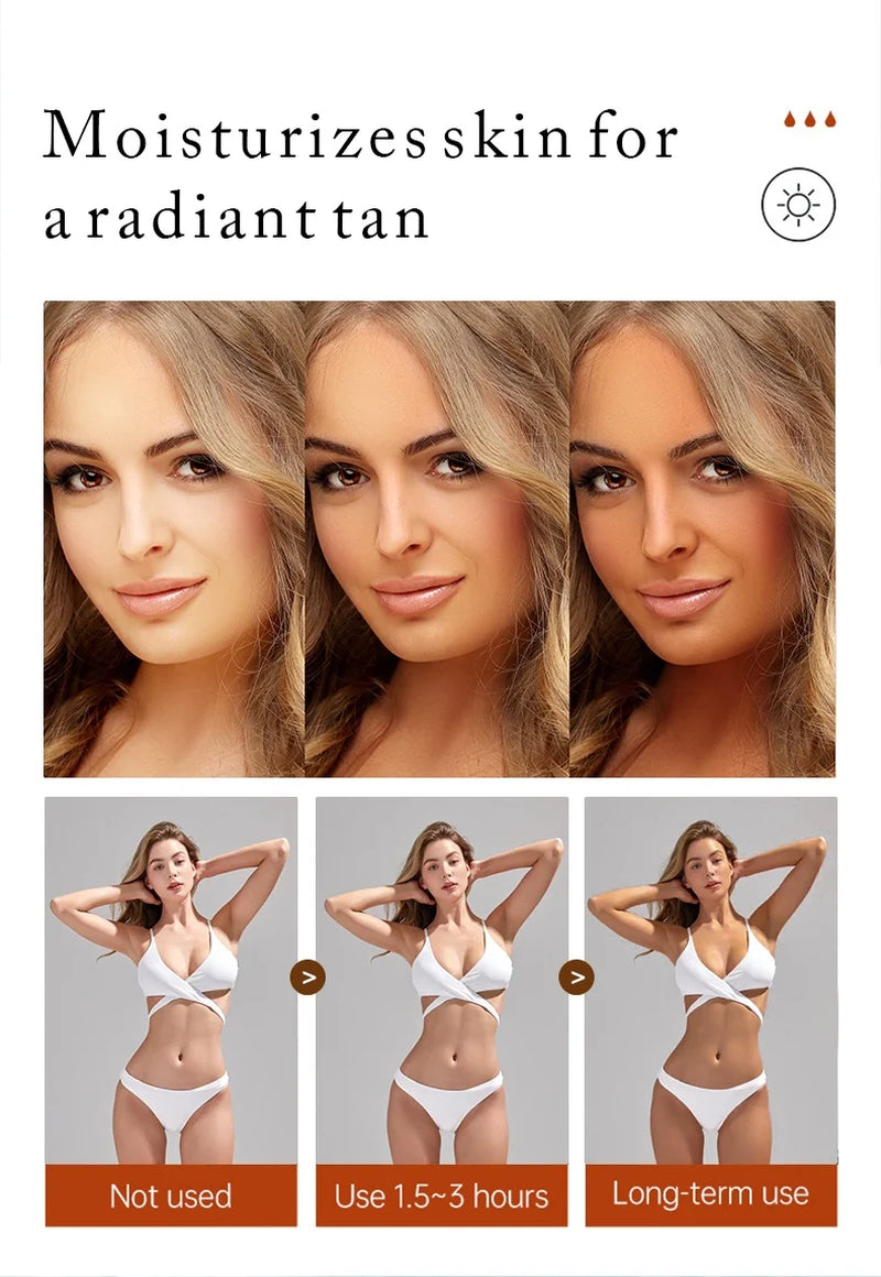 Organic Self Tanning Drops - 30Ml Self Tanning Serum for Face & Body, Buildable Natural Sunless Tan, Vegan & Paraben-Free