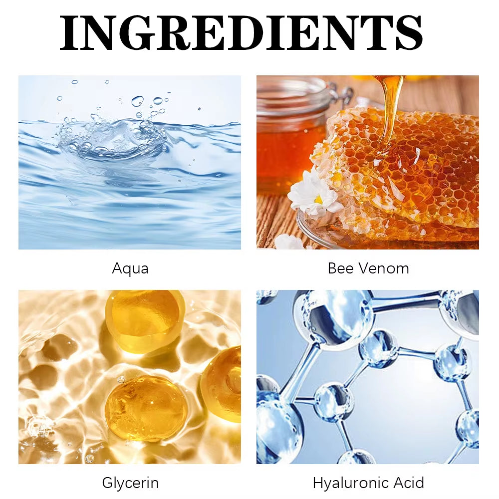 Bee Venom Eyes Cream Stick Dark Circles Remove Eye Bags under Eye Hyaluronic Acid Moisturizing Serum against Puffiness Eye Care