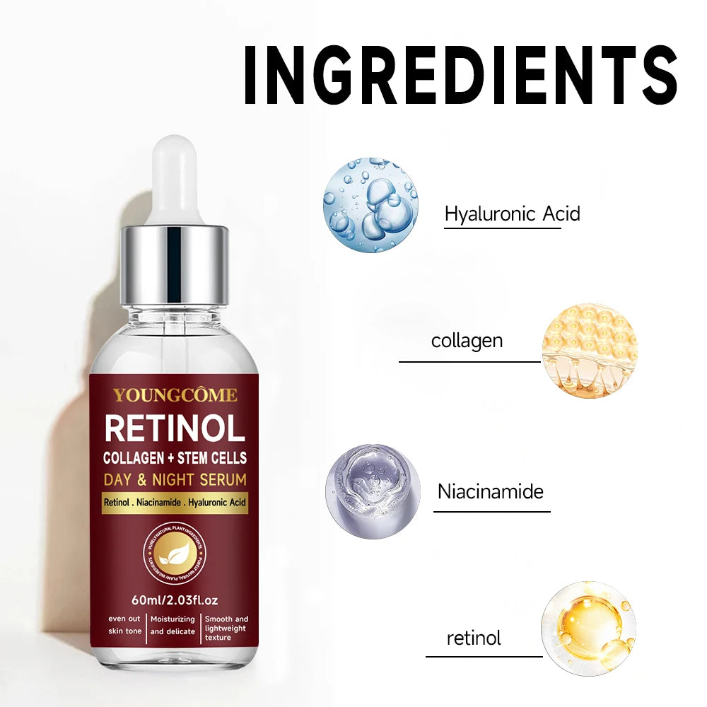 Retinol Day & Night Serum Face Serum Liquid Serum for Face Hyaluronic Acid Moisturizing Nourishing Skin Care Product Korea 2025