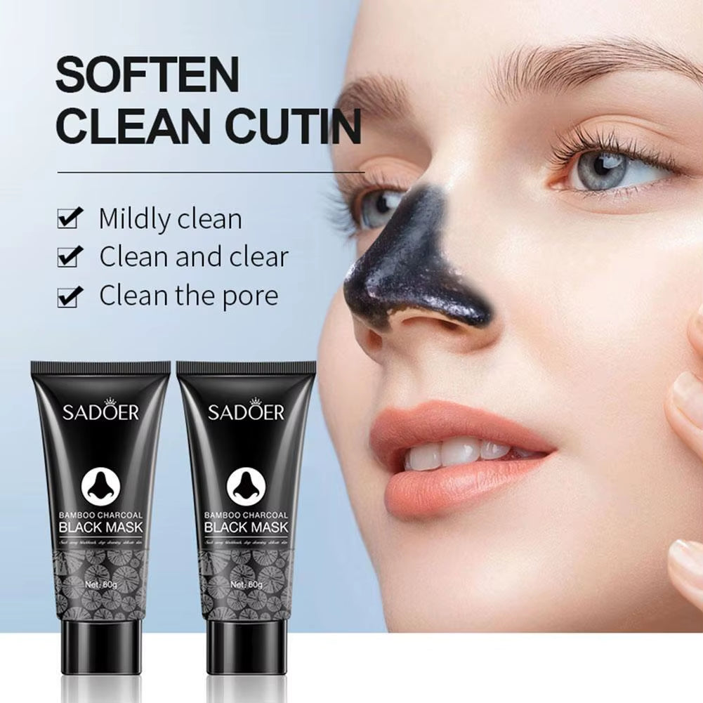 Deep Cleansing Black Mask Bamboo Charcoal Blackhead Remover Face Mask Skin Care 60G/20G/2G Peal-Off Nose Mask Skin Care