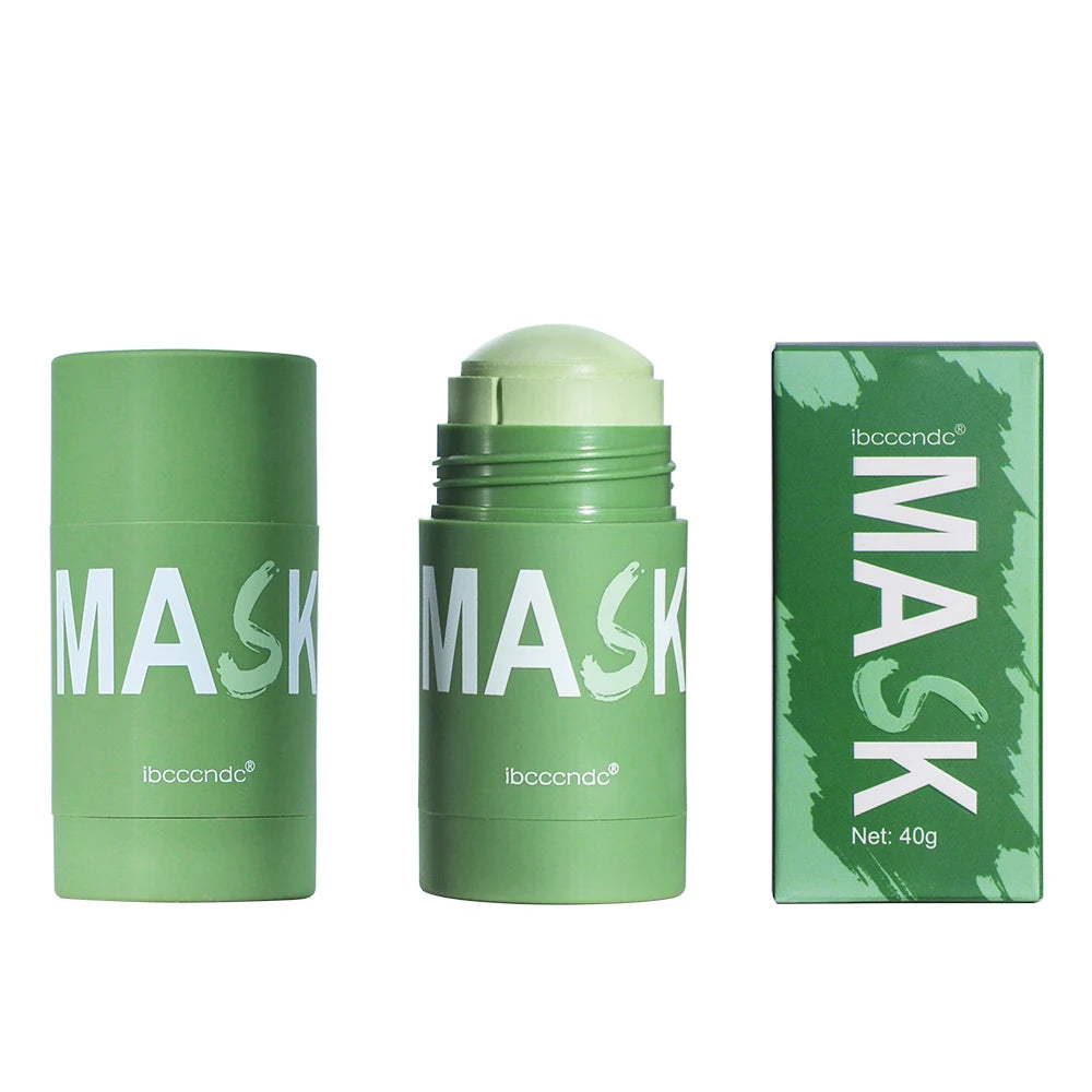 Face Clean Mask Green Tea Cleansing Stick Mask Shrink Pores Deep Blackhead Remover Facial Cleansing Moisturizing Mask 40G
