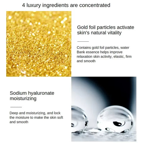 24K Gold Hyaluronic Acid Nicotinamide Face Essence Replenishment Moisturize Shrink Pore Brighten Skin Care Firming Facial Serum