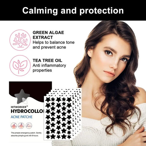 200/400 Counts Black Stars Shaped Hydrocolloid Acne Pimple Patches for Covering Zits Blemishes Spots, Pimple Popper Stickers Kit