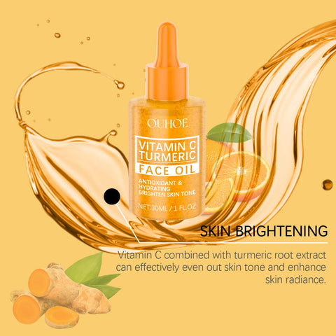 Vitamin C Turmeric Face Oil with Niacinamide & Rosemary Leaf Oil, Hydrating Brightening Facial Oil for Soothing Irritated Skin, Improve Skin Texture, 30Ml