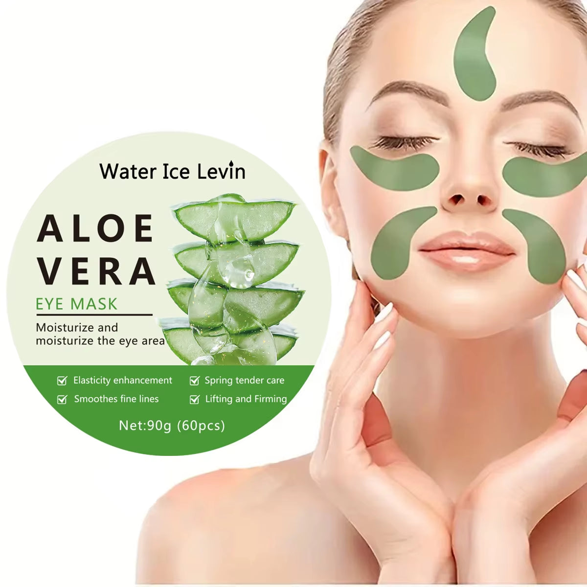 60Pcs Aloe Vera Collagen Eye Mask Anti-Dark Circles, Remove Eye Bags, Moisturizing and Firming Eye Patches, Eye Care Products