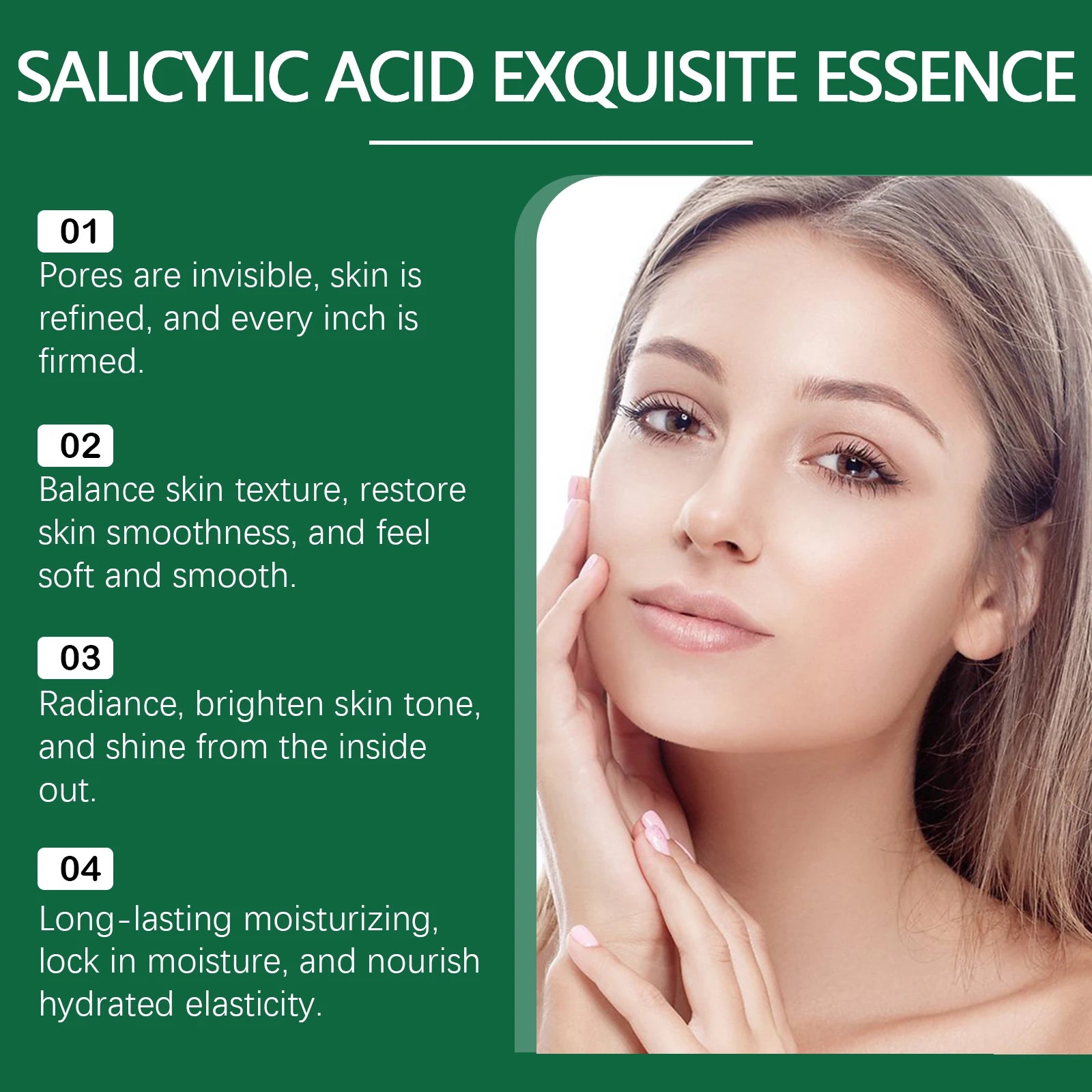 Salicylic Acid Facial Serum Deep Nourishing Cleaning Pores Essence Hyaluronic Acid Moisturizing Facial Serum Skincare Products