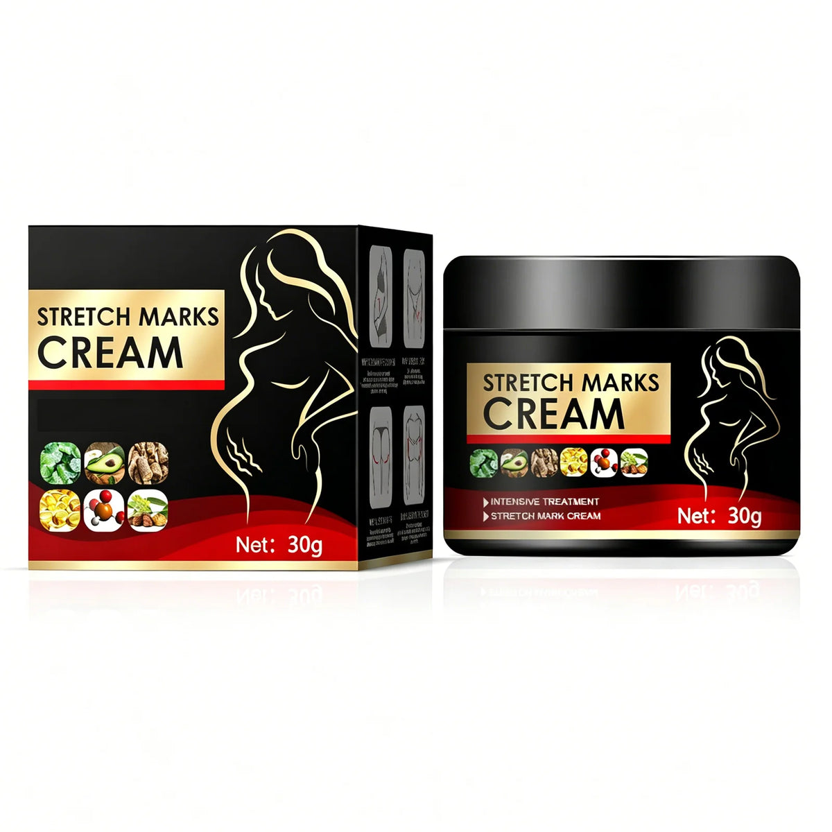 Stretch Marks Cream, Postpartum Skin Moisturizing Body Lotion for Women, Nourish & Firm Skin, Fade Pregnancy Scars, Improve Rough Dull Skin, 30G