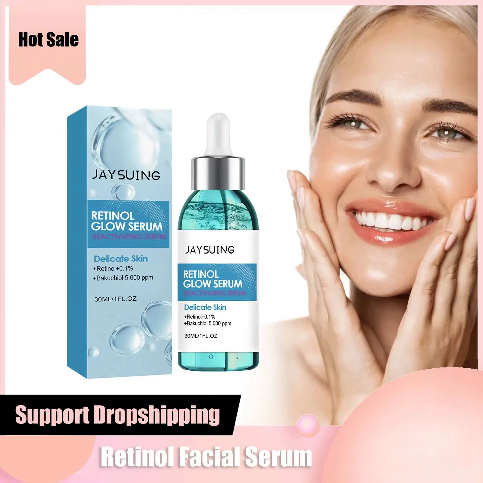 Instant Wrinkle Remove Serum Retinol Firming Lifting Improves Dullness Fade Fine Lines Brighten Repair Smooth anti Aging Essence
