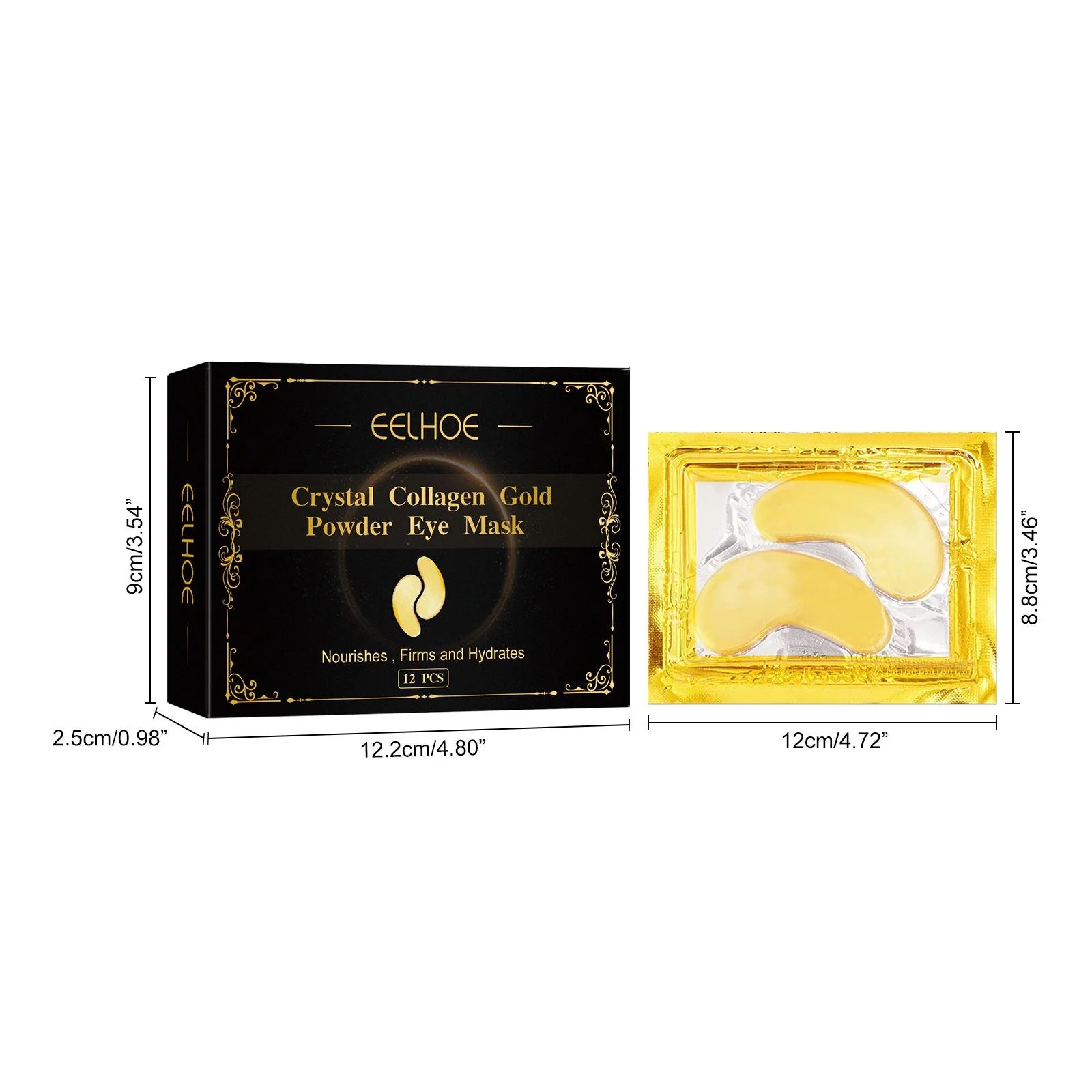 EELHOE Collagen Gold Eye Mask Firming Eye Patches for Dark Circles and Puffy Eyes