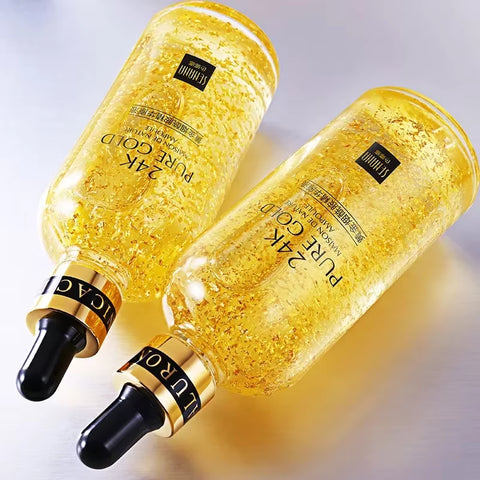 24K Gold Hyaluronic Acid Nicotinamide Face Essence Replenishment Moisturize Shrink Pore Brighten Skin Care Firming Facial Serum