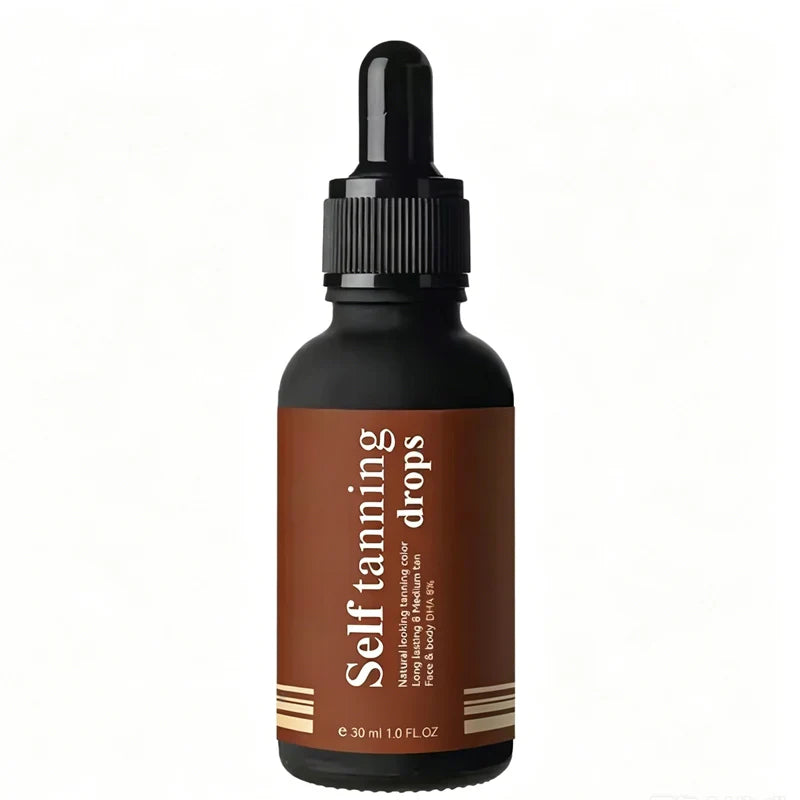 Organic Self Tanning Drops - 30Ml Self Tanning Serum for Face & Body, Buildable Natural Sunless Tan, Vegan & Paraben-Free