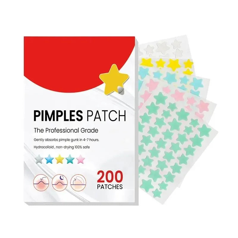 200Pcs Star Acne Pimple Patches Colorful Breathable Removal Pimple Absorb Secretions anti Infection Concealer Makeup Skin Care