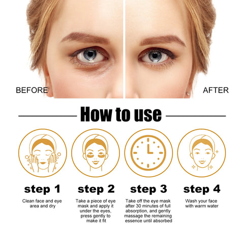 EELHOE Collagen Gold Eye Mask Firming Eye Patches for Dark Circles and Puffy Eyes
