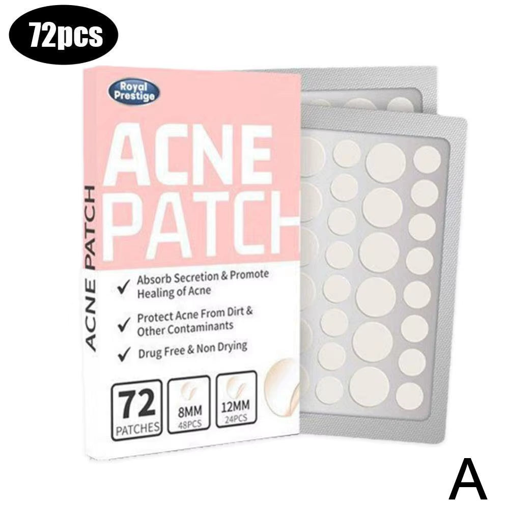 72Pcs Invisible Salicylic Acid Acne Patches Anti-Acne Spot Treatment, Waterproof Pimple Concealer, Repair Stickers for Blemish