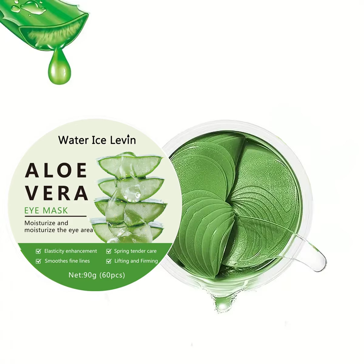 60Pcs Aloe Vera Collagen Eye Mask Anti-Dark Circles, Remove Eye Bags, Moisturizing and Firming Eye Patches, Eye Care Products