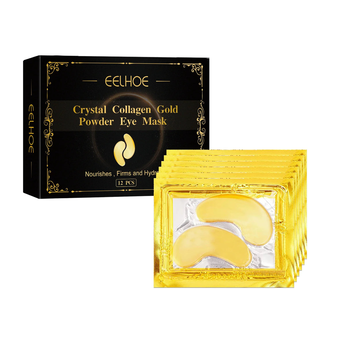 EELHOE Collagen Gold Eye Mask Firming Eye Patches for Dark Circles and Puffy Eyes