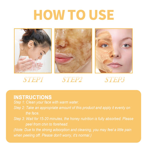 Honey Tearing Mask Remove Blackheads Smooth Face Purifying Mask Moisturizing Skin Care Oil Control Peel off Face Mask 60G
