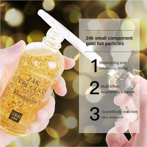 24K Gold Hyaluronic Acid Nicotinamide Face Essence Replenishment Moisturize Shrink Pore Brighten Skin Care Firming Facial Serum