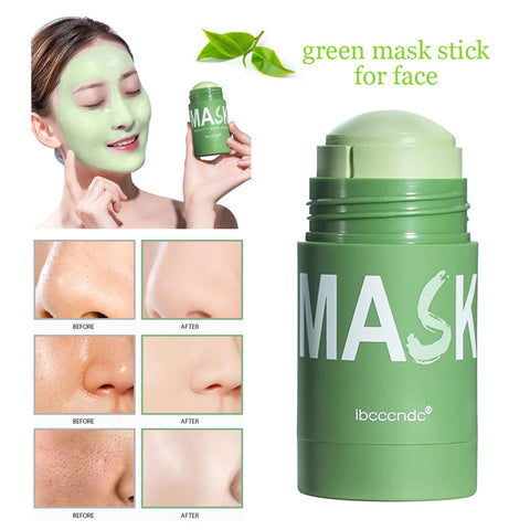 Face Clean Mask Green Tea Cleansing Stick Mask Shrink Pores Deep Blackhead Remover Facial Cleansing Moisturizing Mask 40G