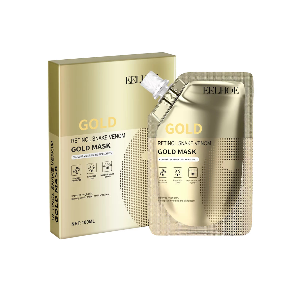 Gold Retinol Snake Venom Peel off Mask Remove Blackheads Deep Cleansing Shrink Pores Moisturizing Facial Mask Skin Care Products
