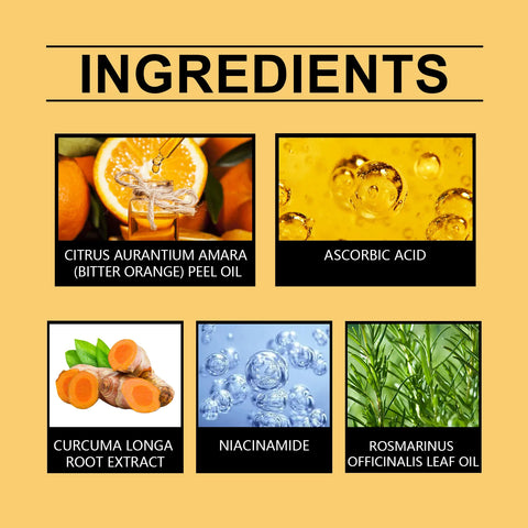 Vitamin C Turmeric Face Oil with Niacinamide & Rosemary Leaf Oil, Hydrating Brightening Facial Oil for Soothing Irritated Skin, Improve Skin Texture, 30Ml